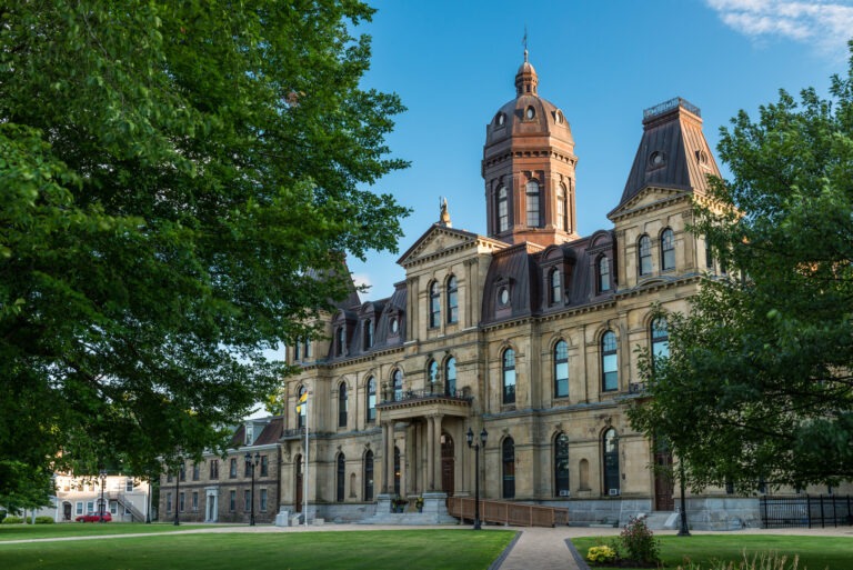 The New Brunswick Legislative Building in Fredericton, New Brunswick.