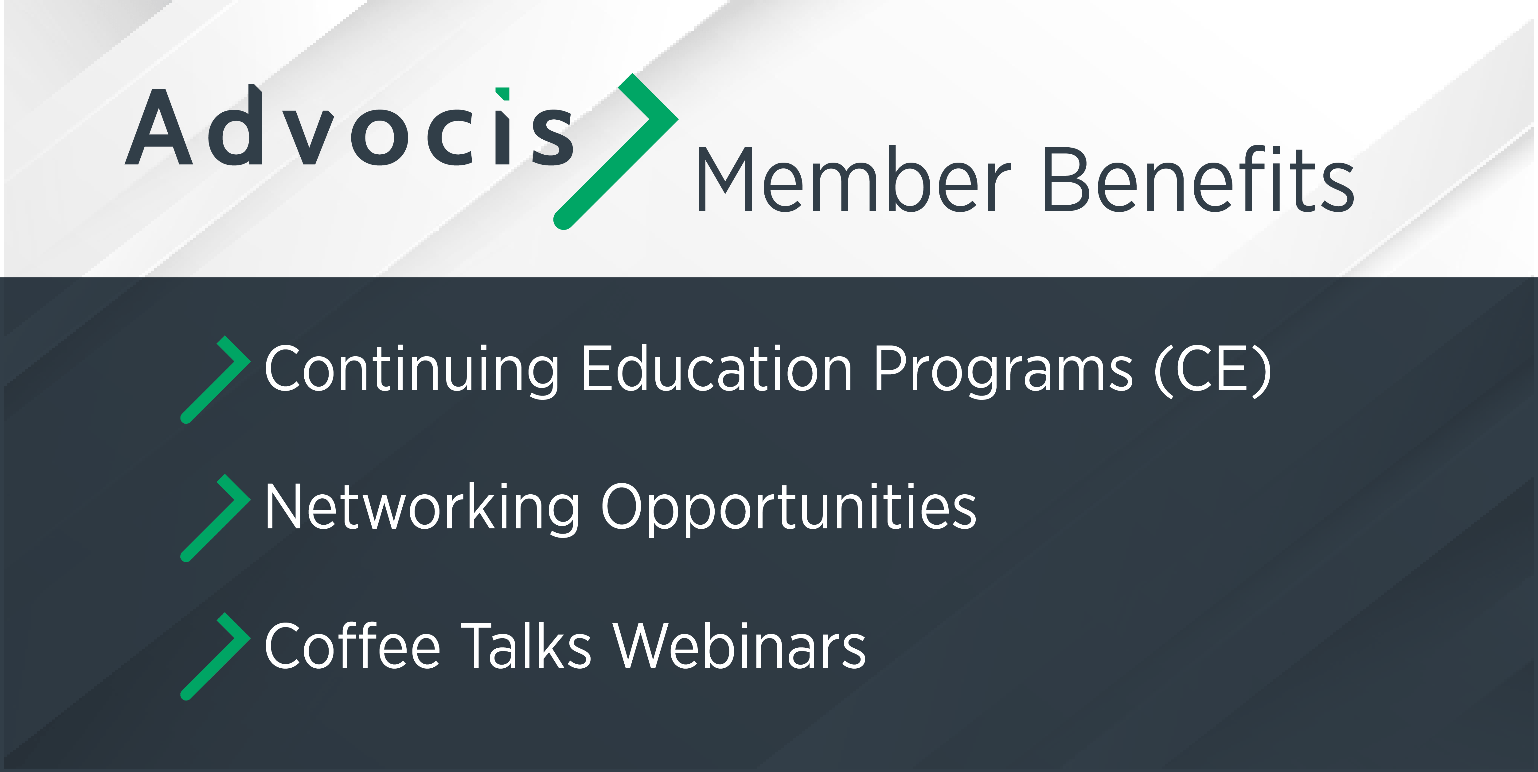 Advocis Member Benefits Include: Continuing Education, Coffee Talks Webinars, Networking
